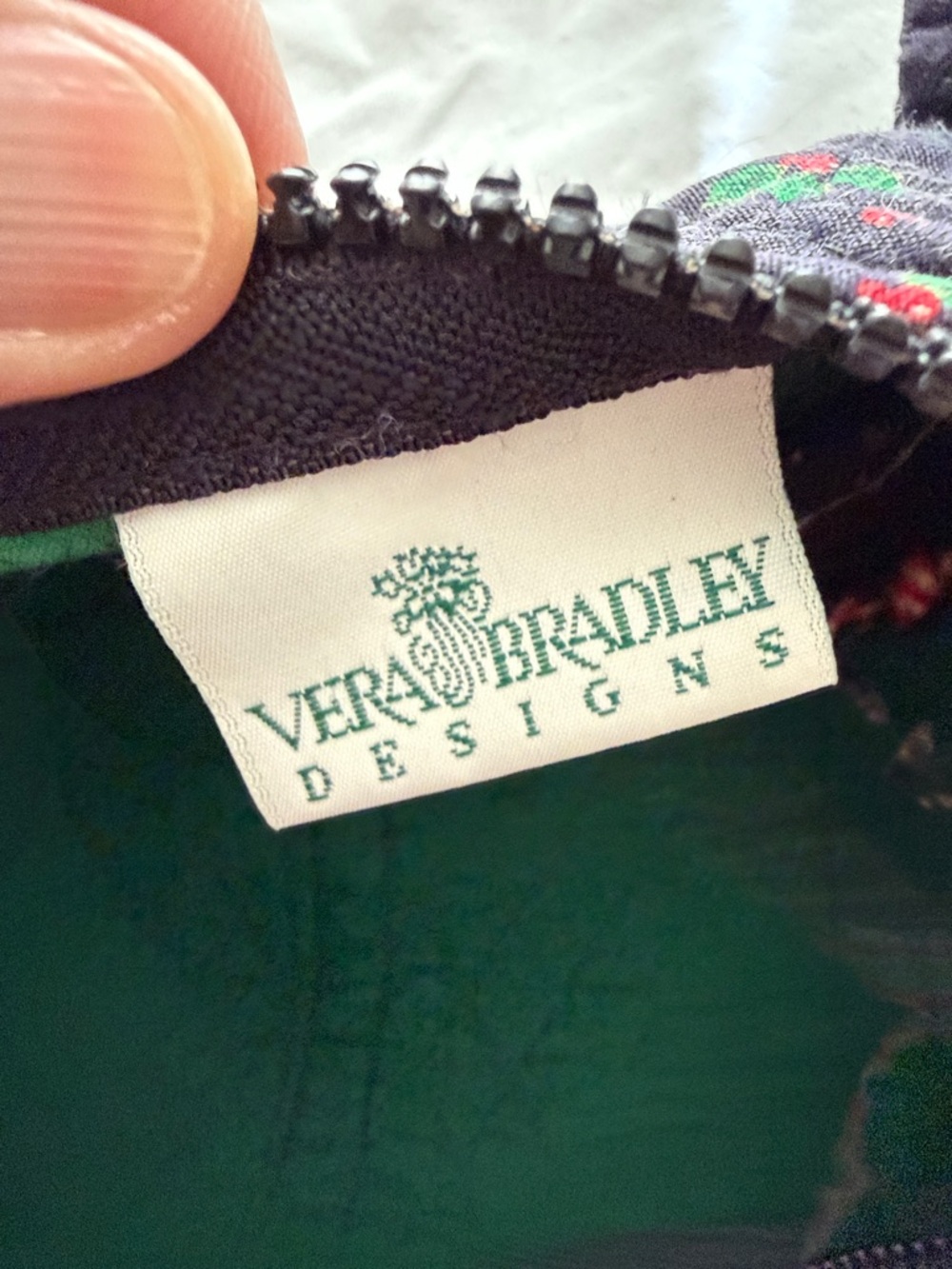 Vera Bradley Quilted Barrel Shoulder Bag - Black with Red & Green Floral Accents - Picture 2 of 9